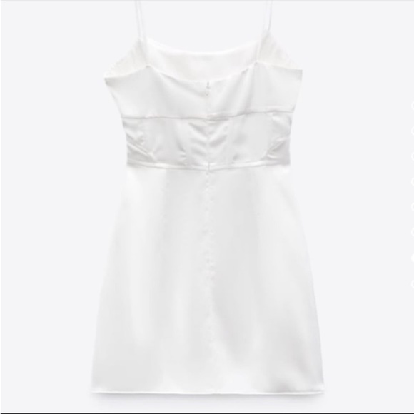 Zara White Corset Satin Effect Dress - Picture 9 of 13